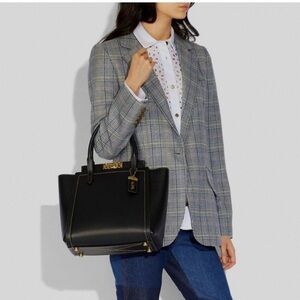 Coach Troupe Black Leather Classic Tote Bag
